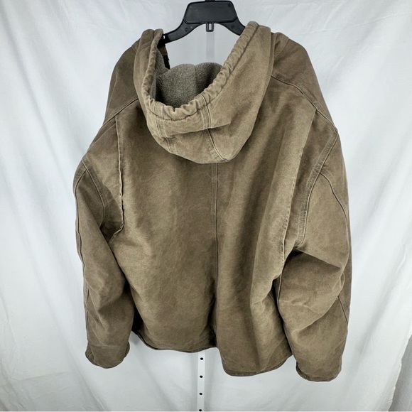 Carhartt Men's Brown J141 MRH Hooded Full Zip Outdoor Jacket Size 4XL - Picture 2 of 7